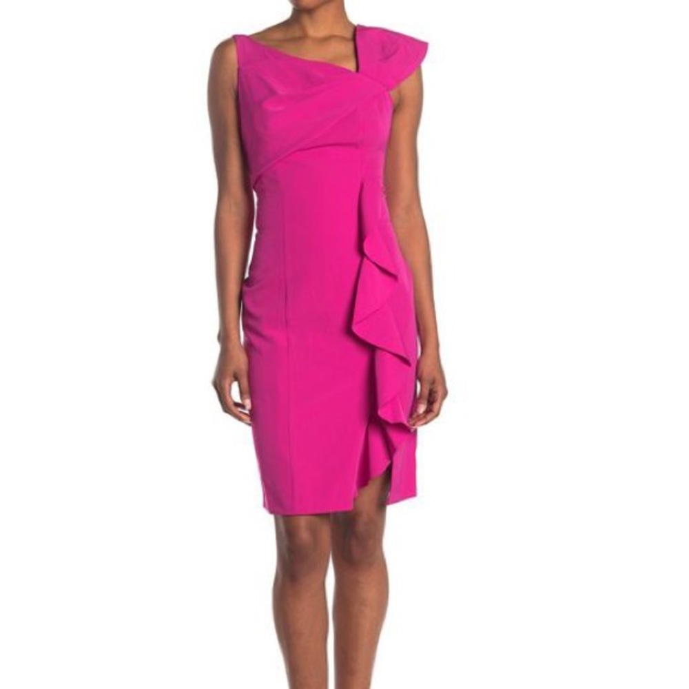 Classy hot pink cocktail dress